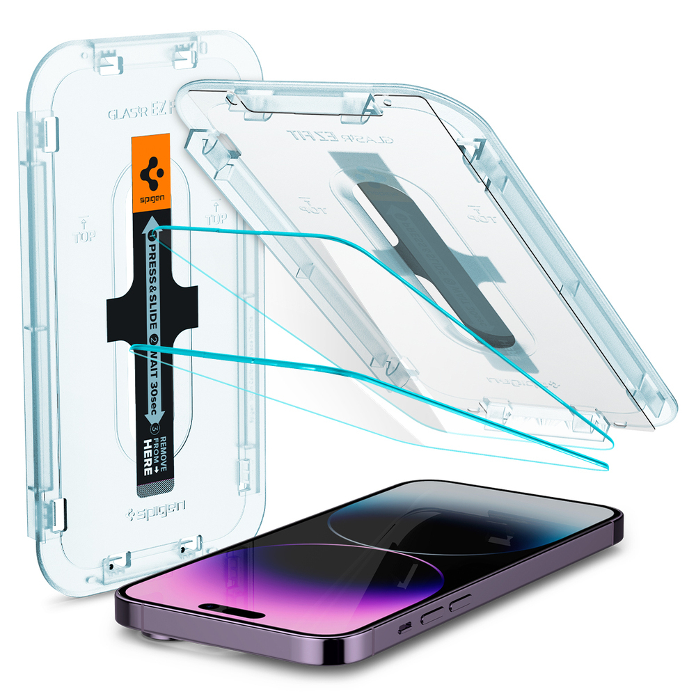SPIGEN GLAS.tR EZ Fit (Sensor Protection) 2PCS Glass Screen Protector for iPhone 14 Pro Max (6.7-inch)