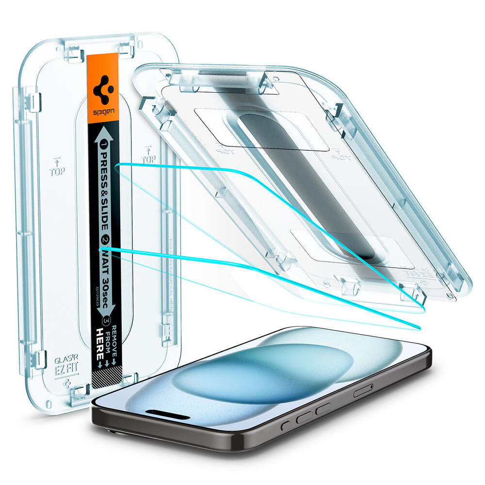 SPIGEN GLAS.tR EZ Fit 2PCS Glass Screen Protector for iPhone 15