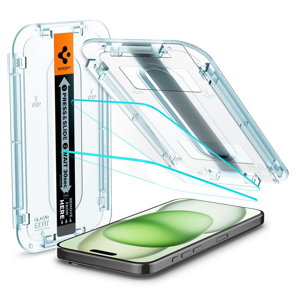 SPIGEN GLAS.tR EZ Fit 2PCS Glass Screen Protector for iPhone 15 Plus