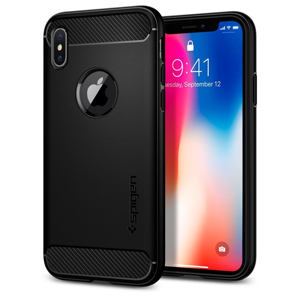 iPhone X Case, Genuine SPIGEN Rugged Armor Resilient Ultra Soft Cover