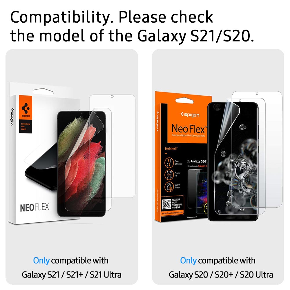 For Galaxy S21 S20 Plus Ultra Screen Protector SPIGEN Neo Flex AQUA HD