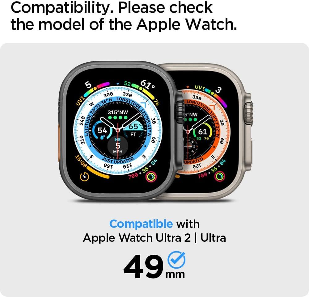 For Apple Watch Ultra 2/1 49mm Full Screen Protector SPIGEN Frame Tempered Glass - Picture 15 of 49
