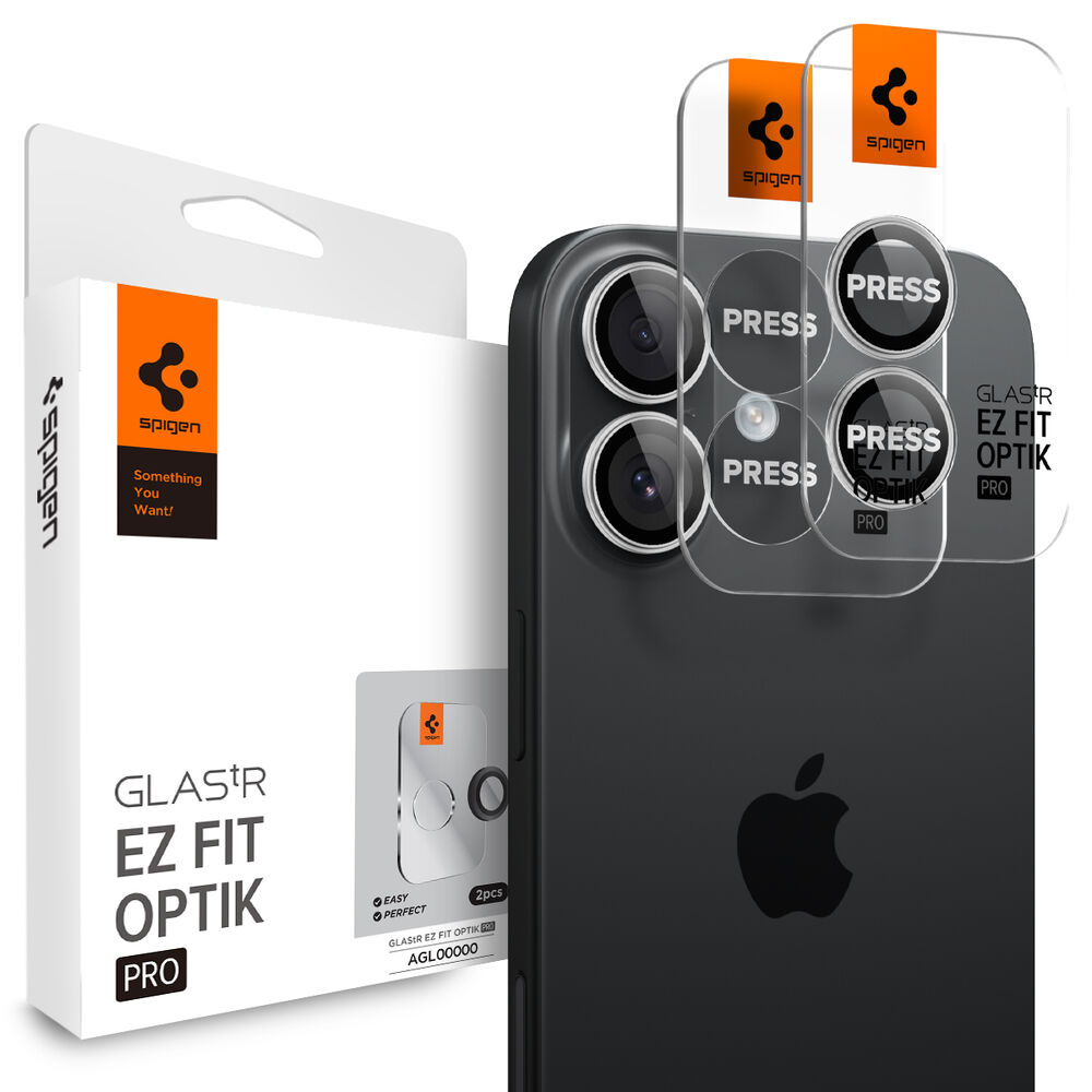 SPIGEN EZ Fit Optik Pro 2PCS Glass for iPhone 17/16/16 Plus Camera Lens Protector