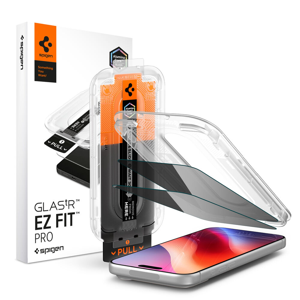 SPIGEN EZ Fit Pro Privacy 2PCS Glass for iPhone 18 Pro Screen Protector