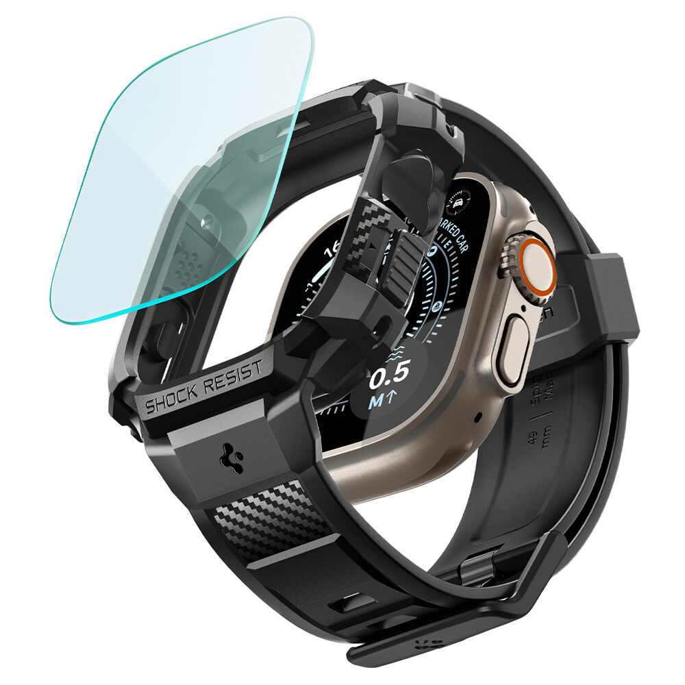 SPIGEN Rugged Armor Pro + Strap Band Case with Screen Protector for Apple Watch Ultra 4 / 3 / 2 / 1 49mm