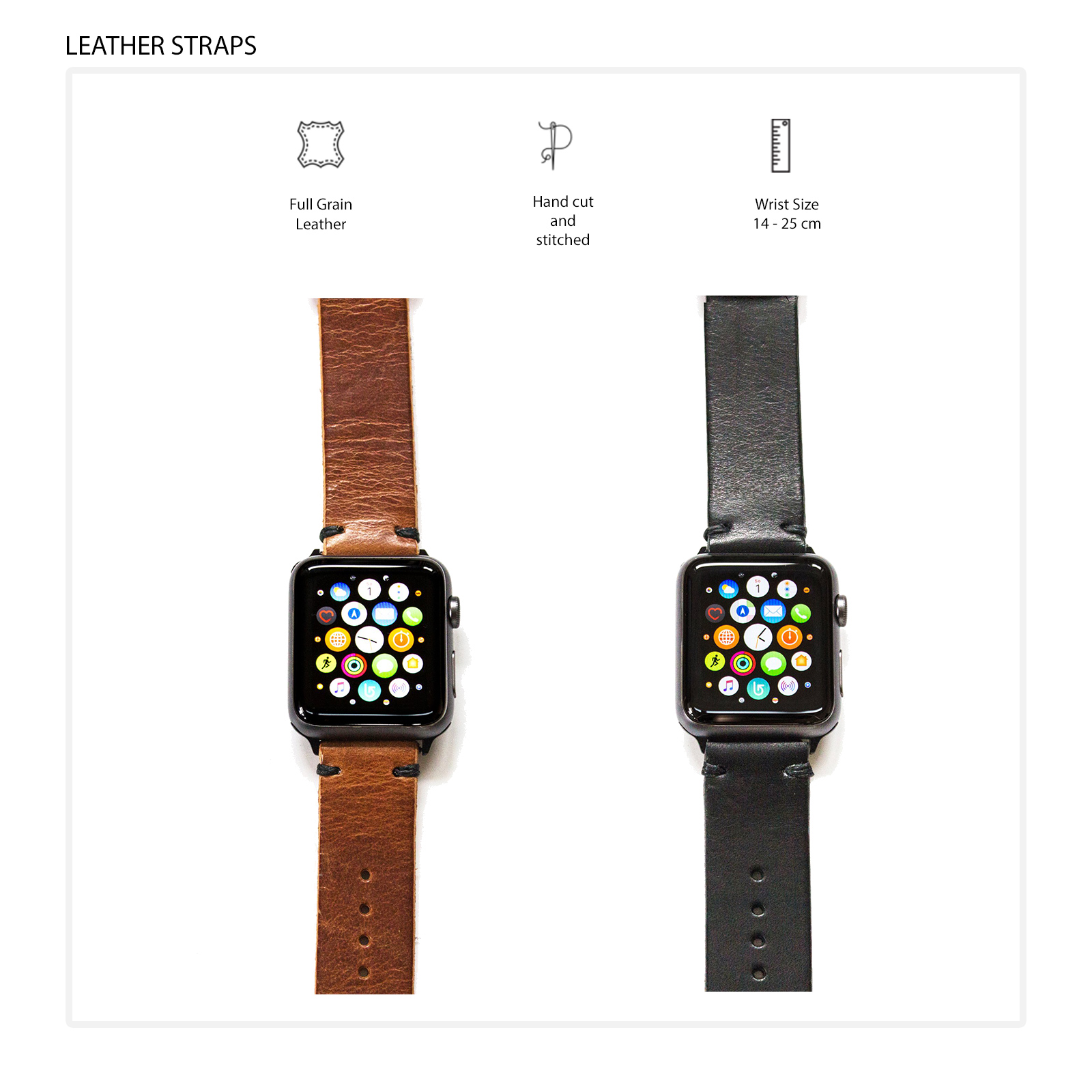 Southern Straps Handcrafted Leather Band for Apple Watch Series 8/7/6/SE/5/4/3/2/1 (41/40/38mm)
