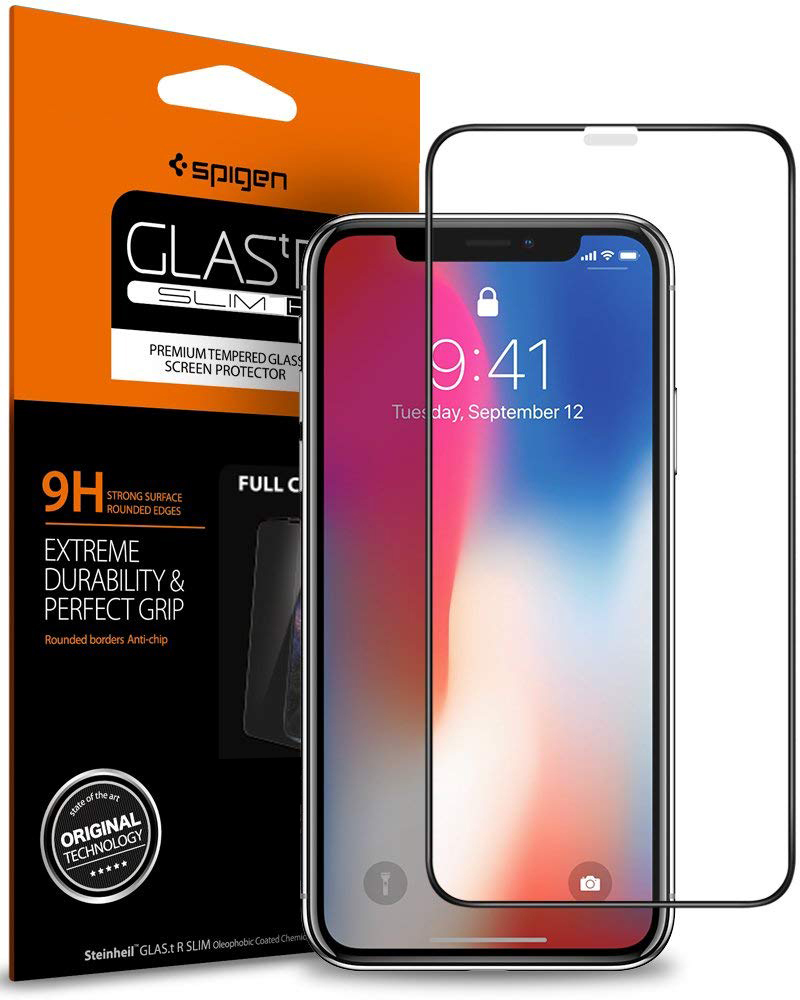 iPhone 11 Pro / XS Glass Screen Protector, Genuine SPIGEN Full Cover Tempered Glass for Apple