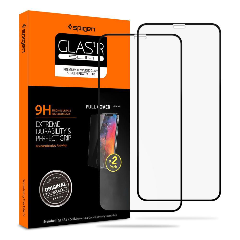 iPhone 11 Pro / XS / X Glass Screen Protector, Genuine SPIGEN Full Cover Tempered Glass 2PCS/PACK