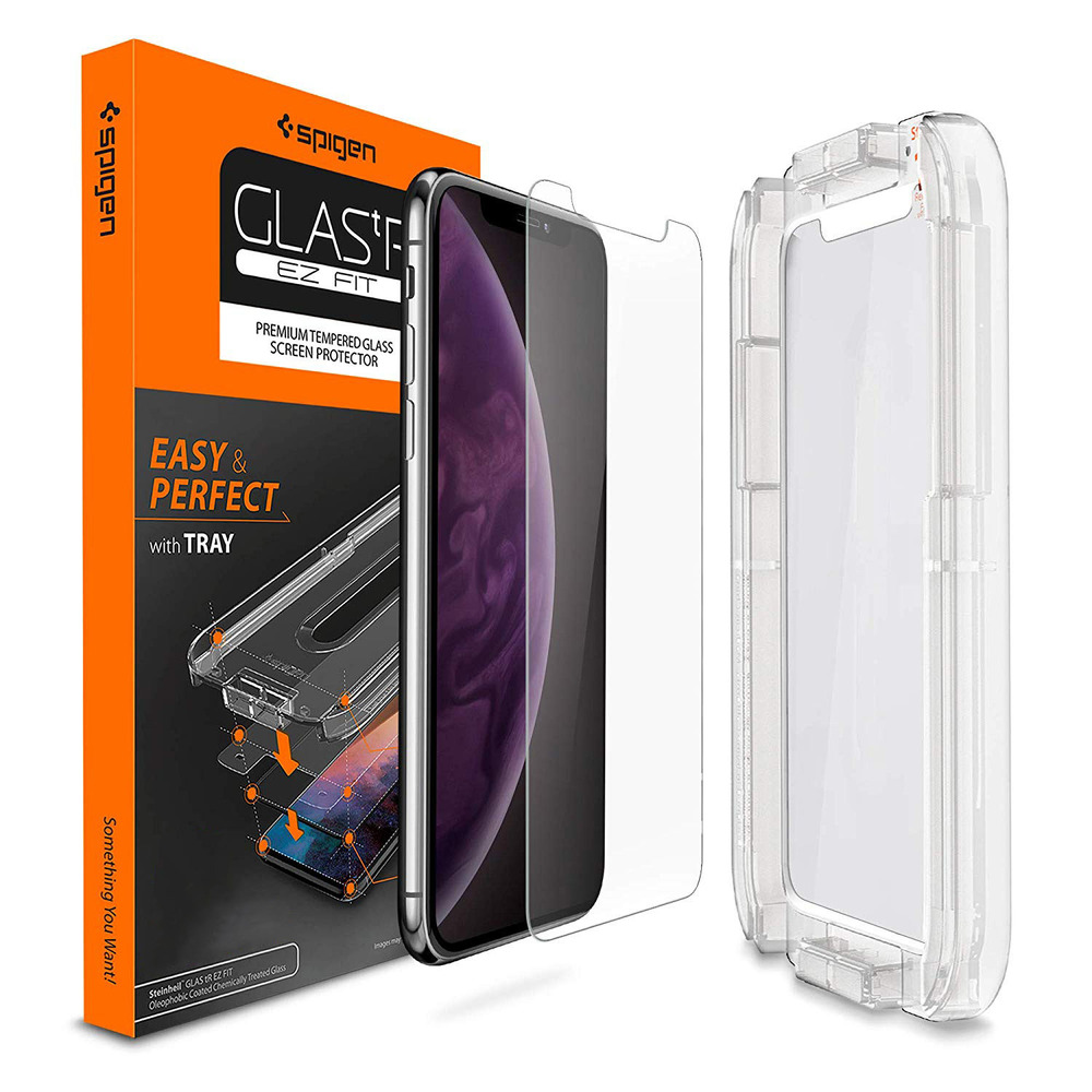 iPhone 11 Pro / XS / X  Glass Screen Protector, Genuine SPIGEN GLAS.tR EZ Fit Tempered Glass for Apple