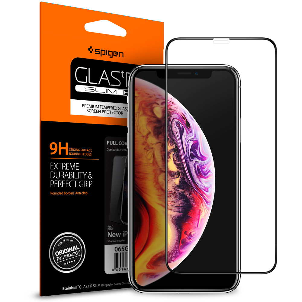iPhone 11 Pro Max / XS Max Glass Screen Protector, Genuine SPIGEN Full Cover 9H Tempered Glass