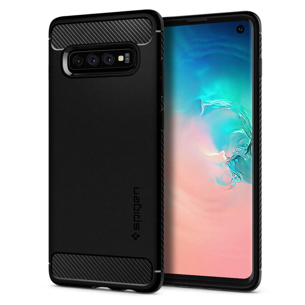 Galaxy S10 Case, Genuine SPIGEN Rugged Armor Slim Soft Resilient Cover Samsung