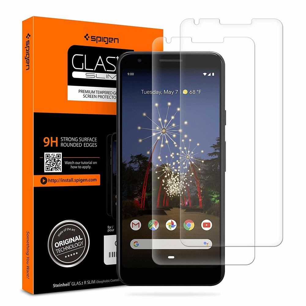 Google Pixel 3a Screen Protector, Genuine SPIGEN GLAS.tR