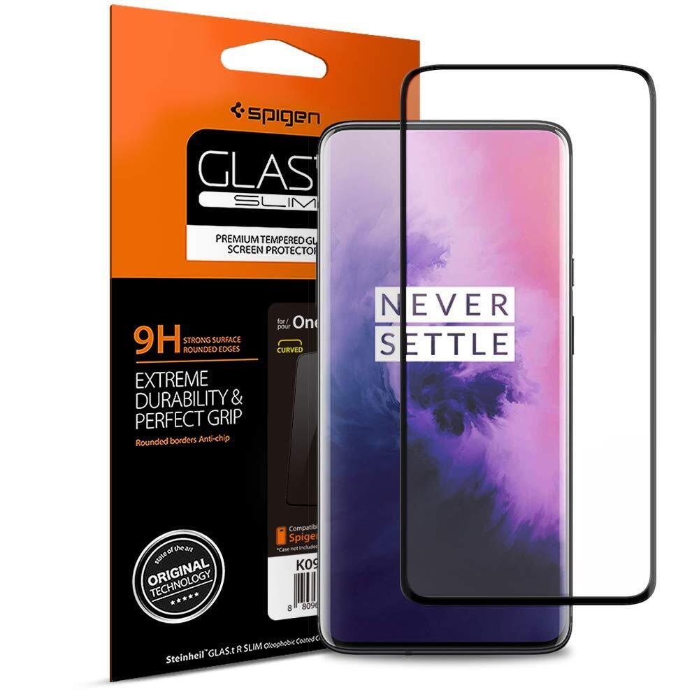 OnePlus 7 Pro Glass Screen Protector, Genuine SPIGEN GLAS.tR Curved 9H Tempered Glass