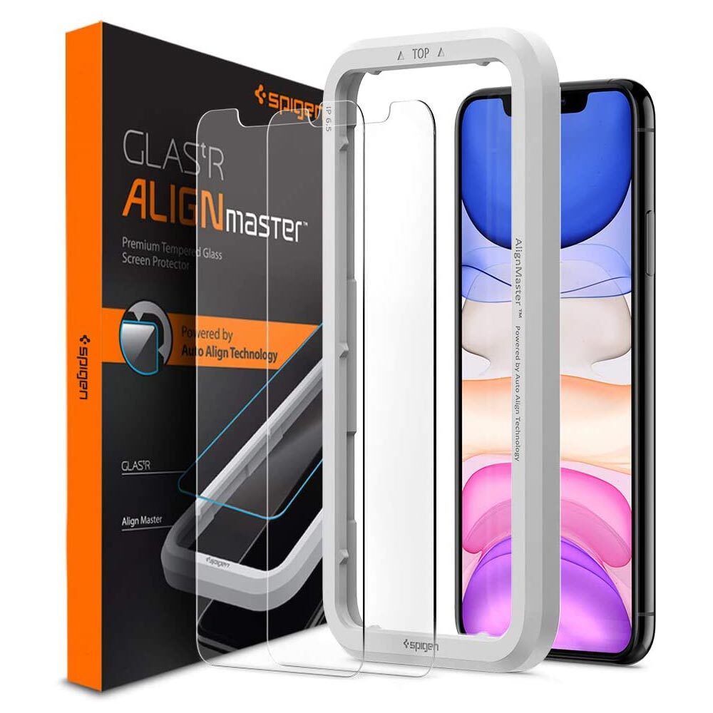 SPIGEN AlignMaster GLAS.tR Slim Glass Screen Protector 2 PCS for iPhone 11 / XR