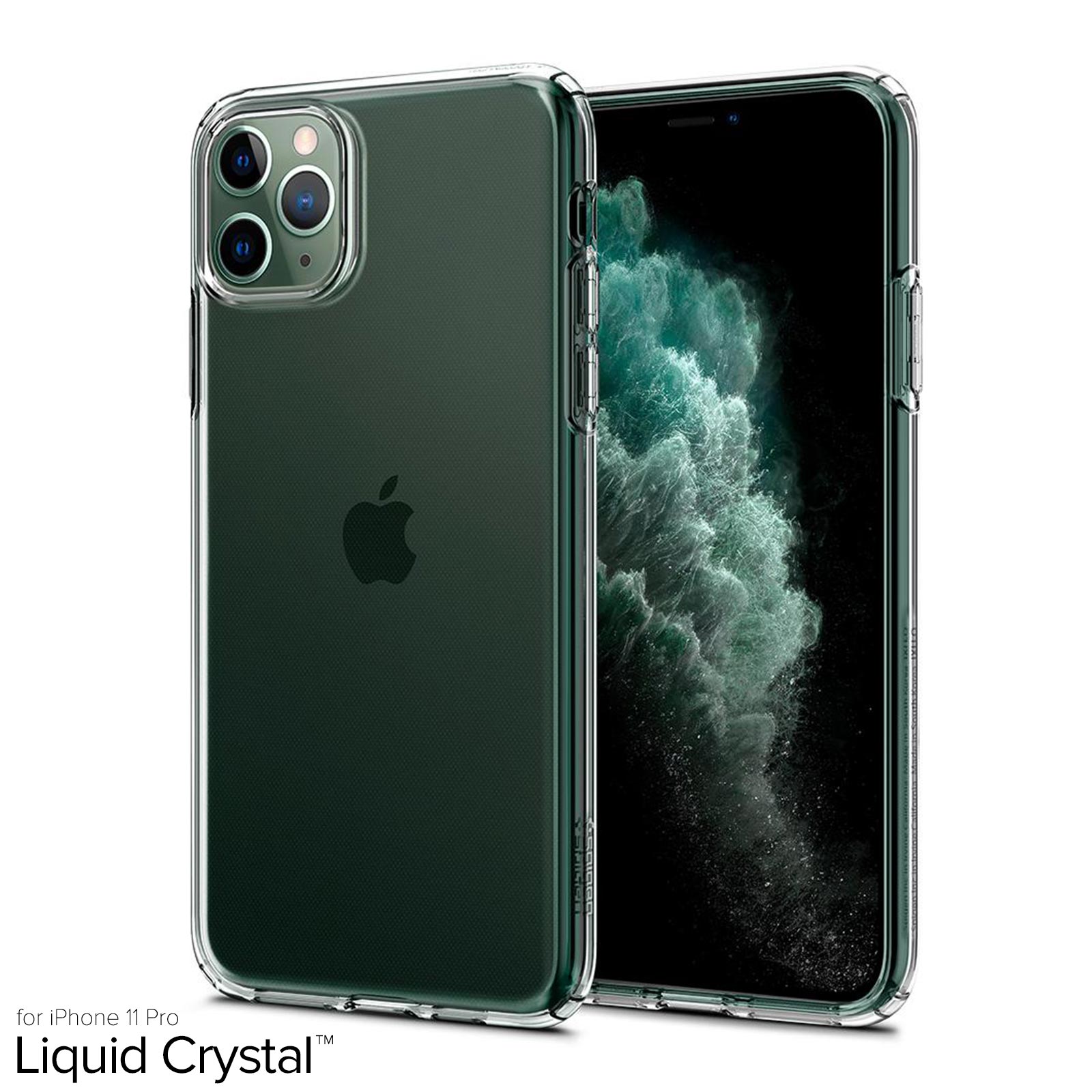 iPhone 11 Pro Case, Genuine SPIGEN Liquid Crystal Exact Fit Slim Soft Cover for Apple