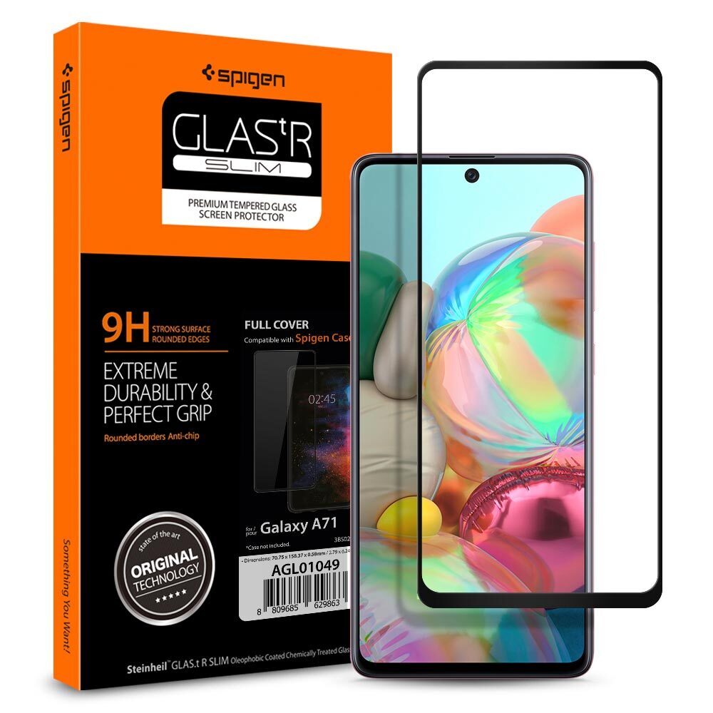 Genuine SPIGEN GLAS.tR Slim Full Cover 9H Glass for Galaxy A71 / A71 5G Glass Screen Protector