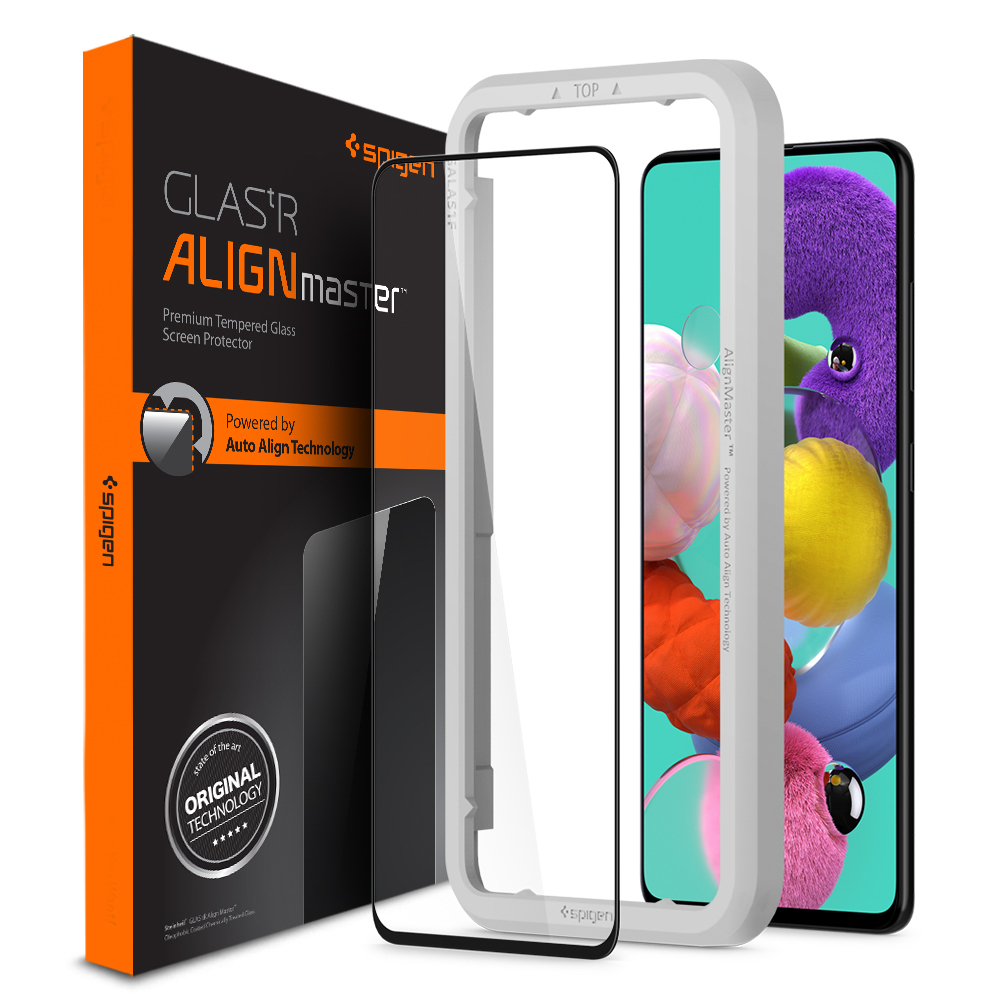 Genuine SPIGEN AlignMaster Full Cover Glass for Samsung Galaxy A51 Glass Screen Protector