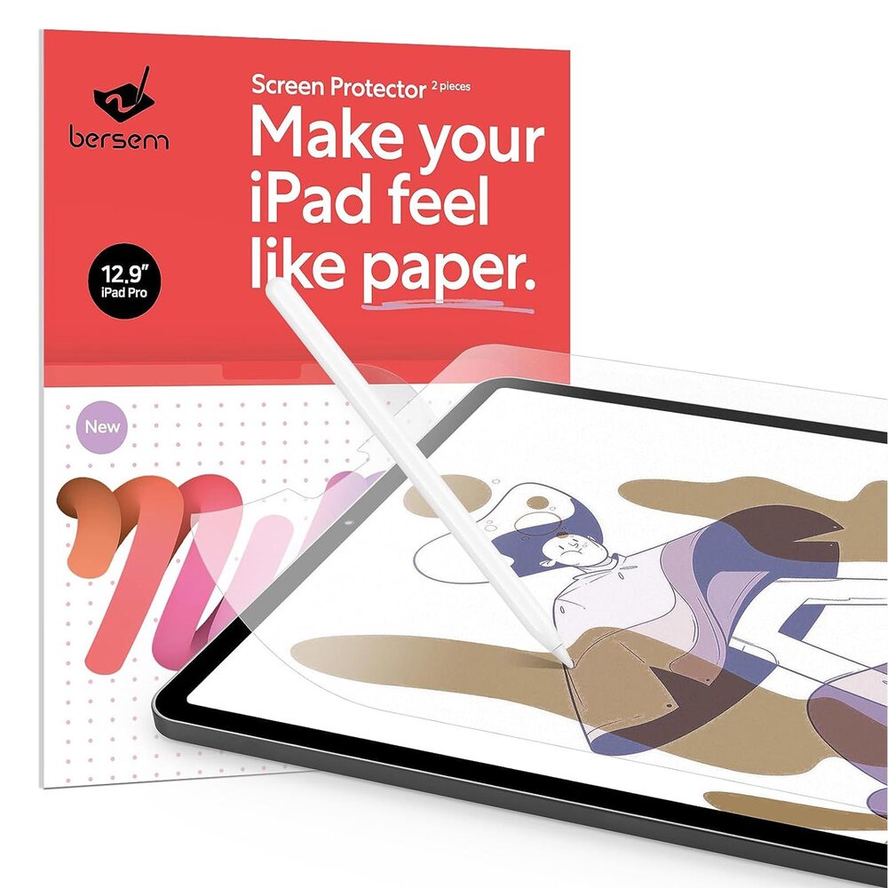 Bersem Paperfeel Film Screen Protector 2PCS for Apple iPad Pro 12.9-inch 6th Gen (2022) / 5th Gen (2021) / 4th Gen (2020) / 3rd Gen (2018)