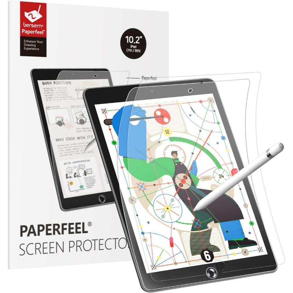 Bersem Paperfeel Film Screen Protector 2PCS for Apple iPad 10.2 2021 / 2020 / 2019