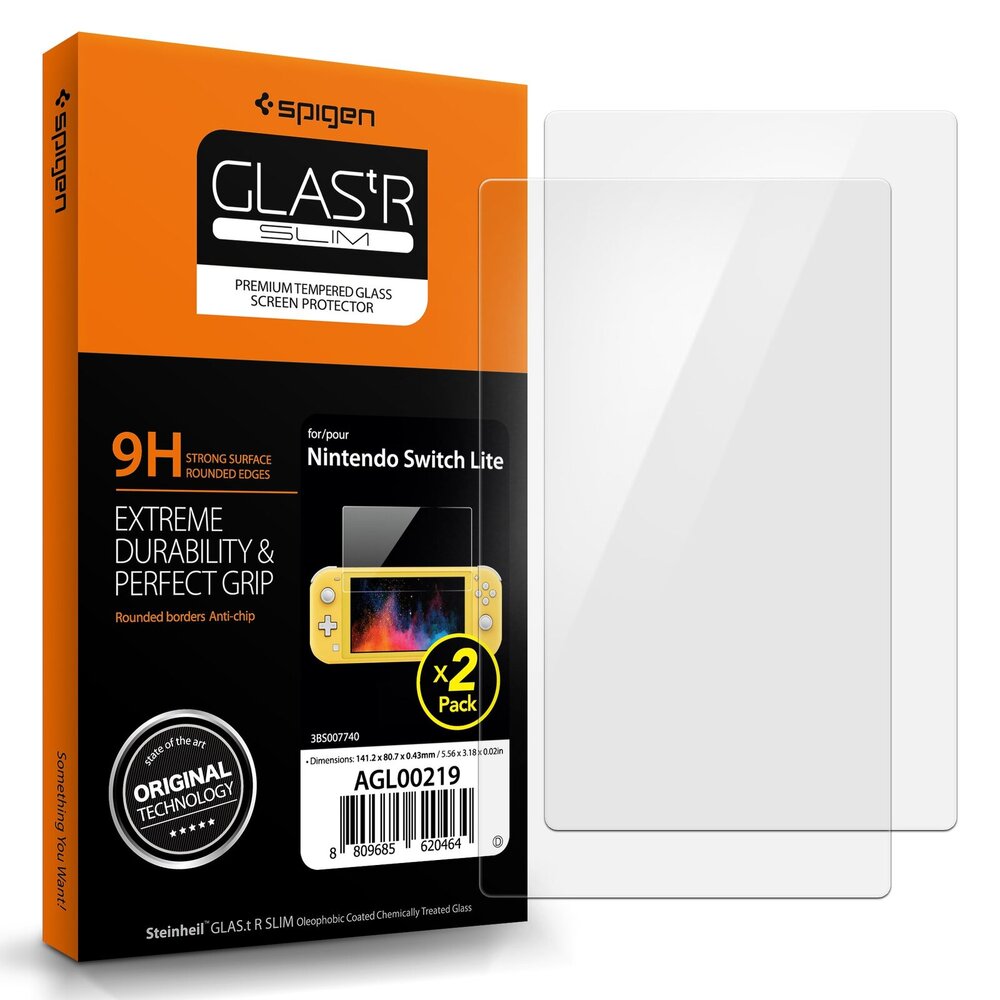 For Nintendo Switch Lite Glass Screen Protector Genuine Spigen GLAStR 9H Tempered Glass 2PC