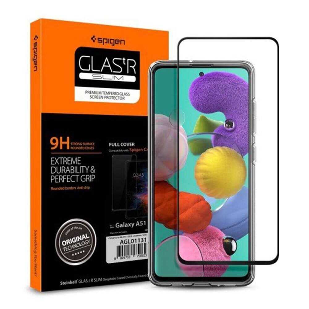 Genuine SPIGEN GLAS.tR Slim Full Cover 9H Glass for Samsung Galaxy A51 Glass Screen Protector