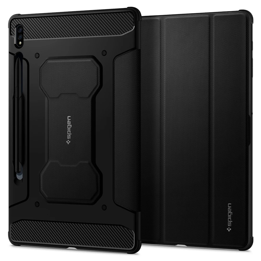 Genuine SPIGEN Rugged Armor Pro Protective Flip Cover for Samsung Galaxy Tab S8 Plus / S7 Plus / Tab S7 Plus 5G 12.4 Case