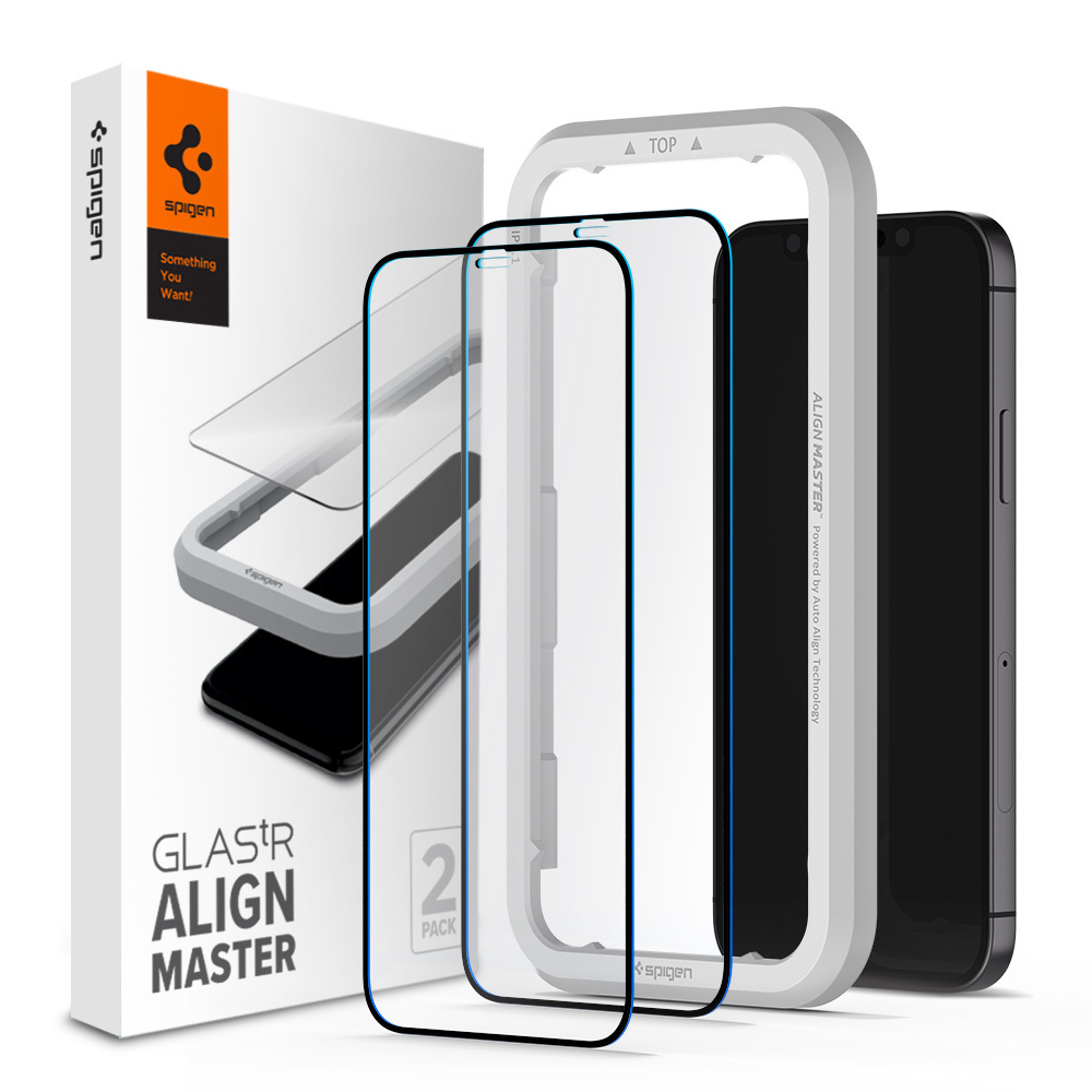 Genuine SPIGEN AlignMaster Full Cover Tempered Glass for Apple iPhone 12 mini (5.4-inch) Glass Screen Protector 2 Pcs/Pack