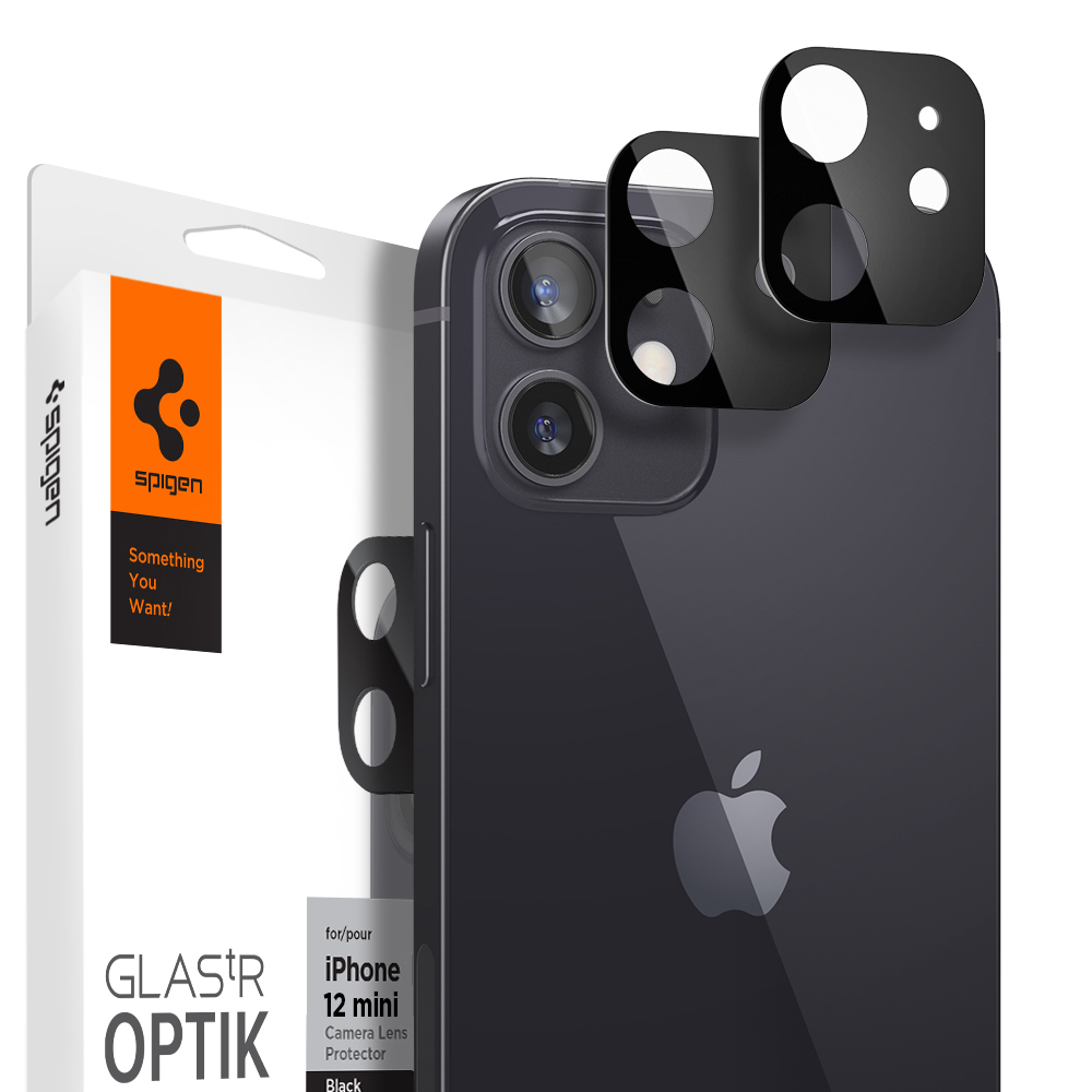 Genuine SPIGEN Glas.tR Optik Lens Tempered Glass for Apple iPhone 12 mini (5.4-inch) Camera Lens Protector 2 Pcs/Pack