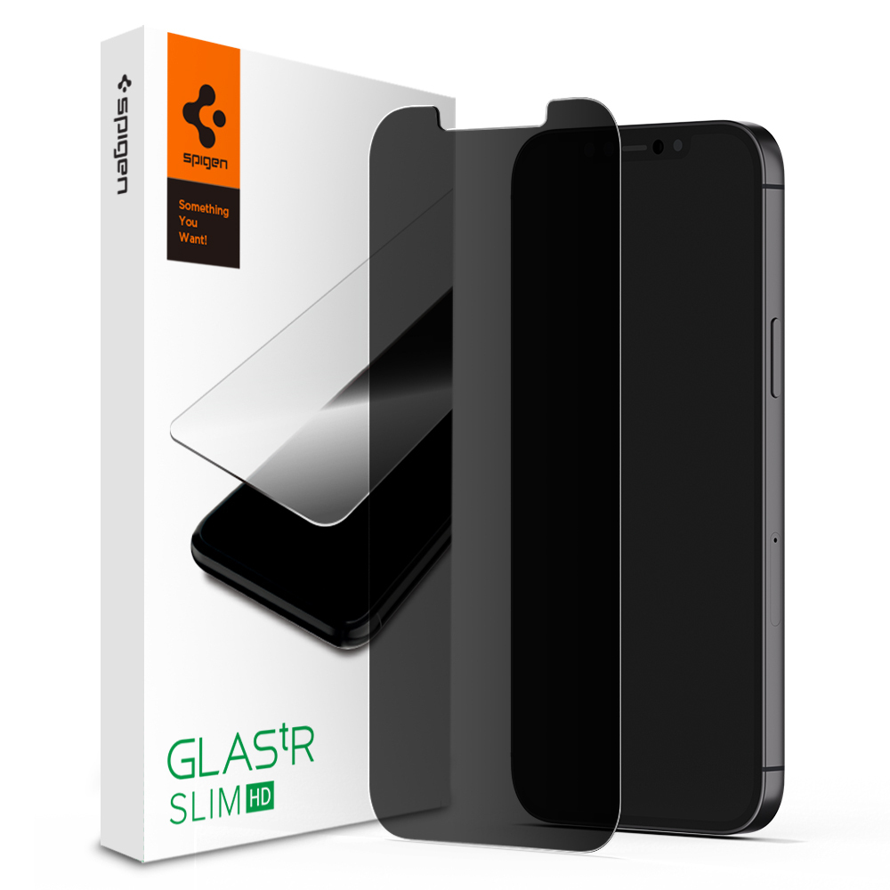 Genuine SPIGEN Glas.tR Privacy HD Slim Tempered Glass for Apple iPhone 12 / iPhone 12 Pro (6.1-inch) Glass Screen Protector