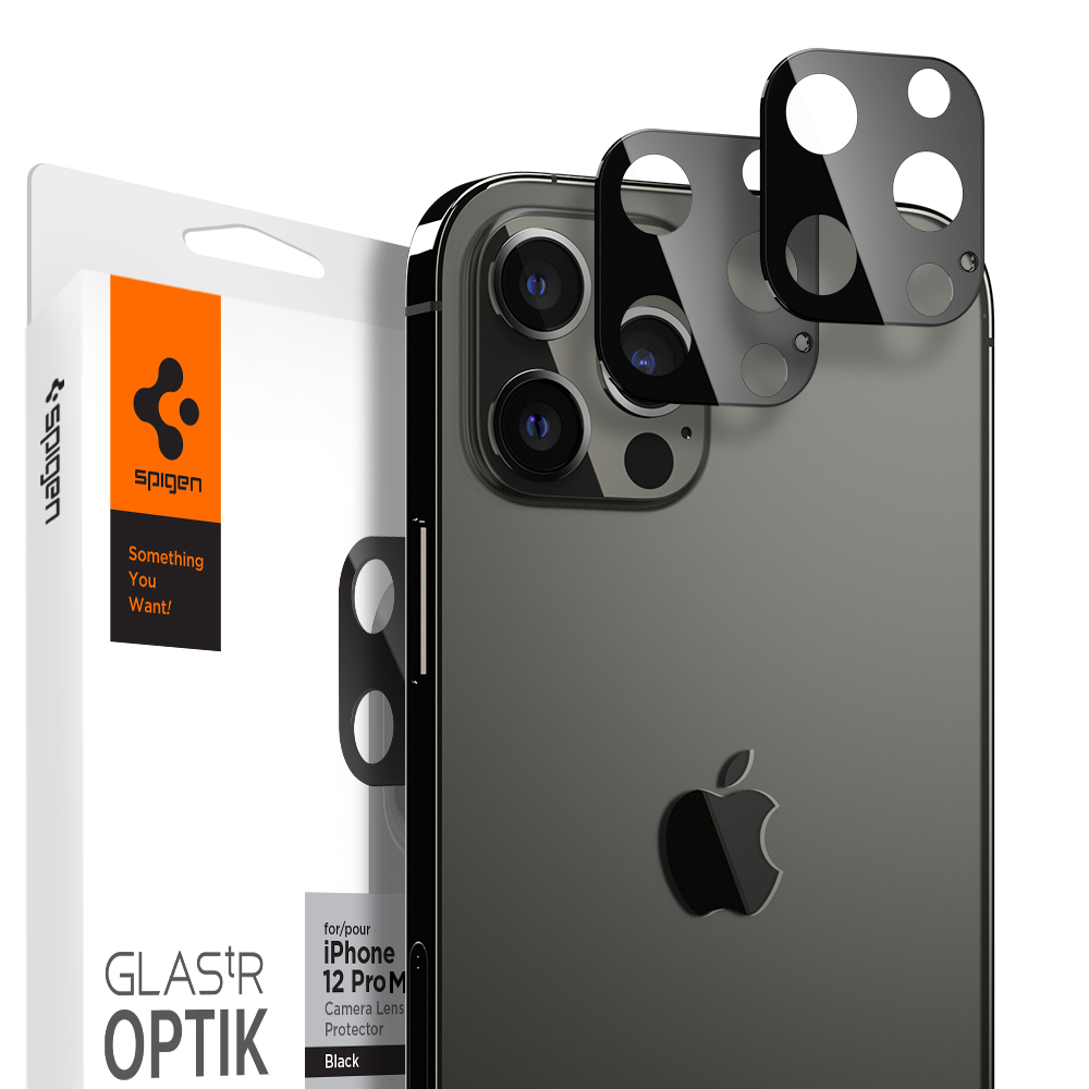 Genuine SPIGEN Glas.tR Optik Tempered Glass for Apple iPhone 12 Pro Max (6.7-inch) Camera Lens Protector 2 Pcs/Pack