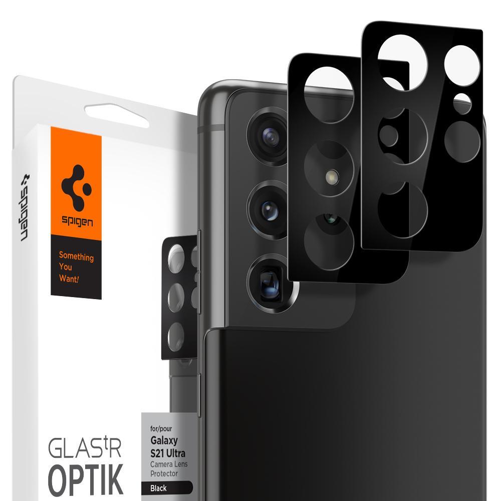 SPIGEN GLAS.tR Optik Lens 2PCS Camera Lens Protector for Galaxy S21 Ultra