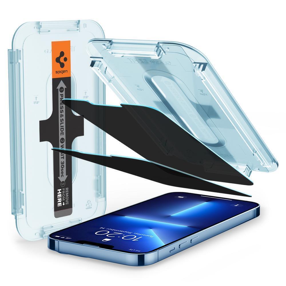 SPIGEN GLAS.tR EZ Fit Privacy 2PCS Glass Screen Protector for iPhone 14 / 13 / 13 Pro (6.1-inch)