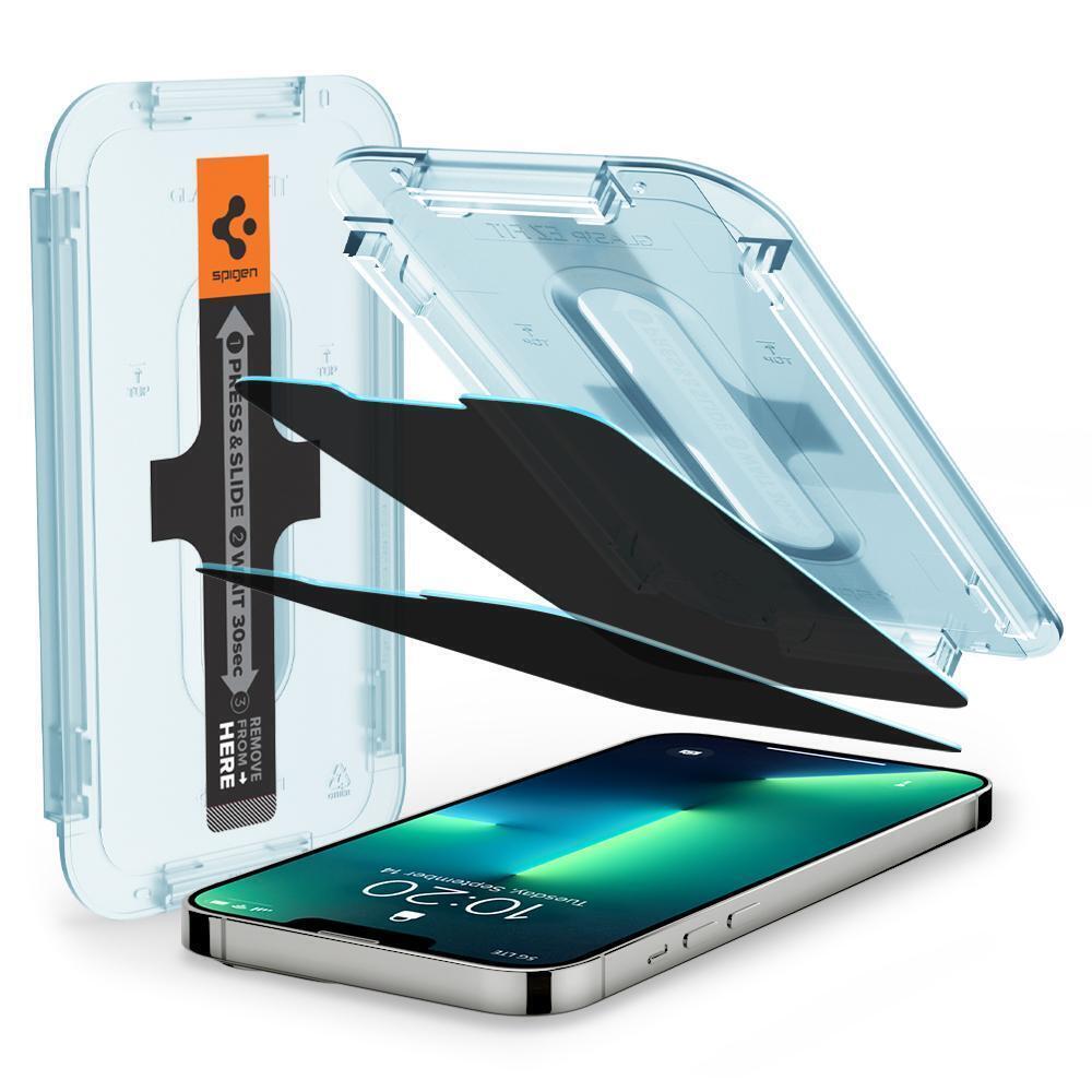 SPIGEN GLAS.tR EZ Fit Privacy 2PCS Glass Screen Protector for iPhone 14 Plus / 13 Pro Max (6.7-inch)