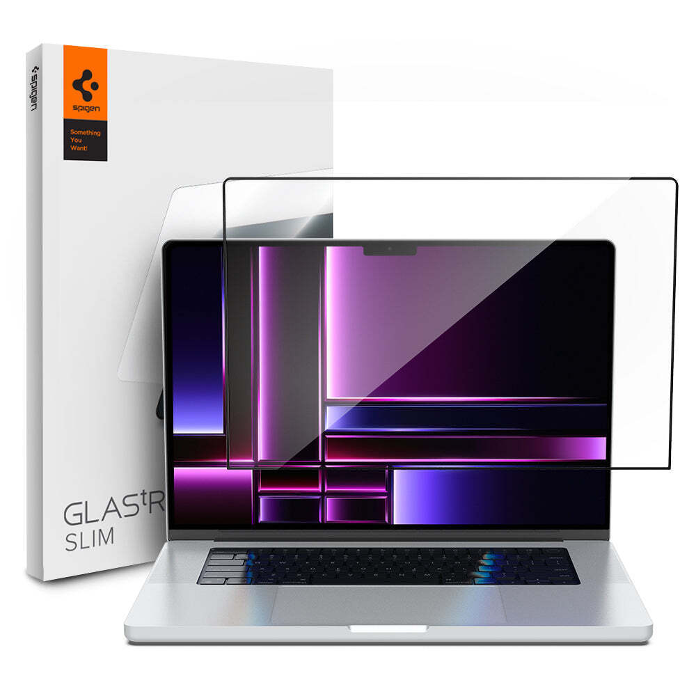 SPIGEN GLAS.tR Slim Glass for MacBook Pro 16-inch Screen Protector 2024/2023/2021 (M1/M2/M3/M4)