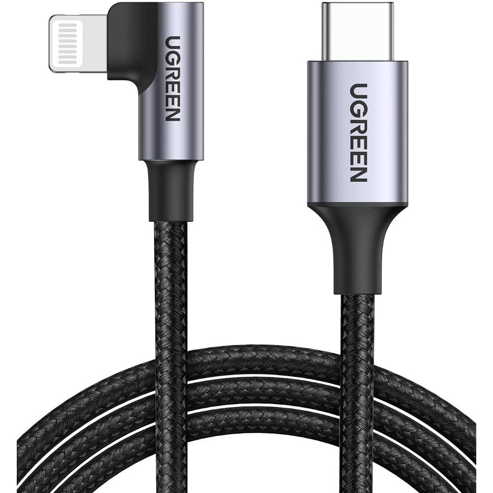 UGREEN 1m USB C to Lightning MFi 60W 3A Right Angle 90 Degree Cable