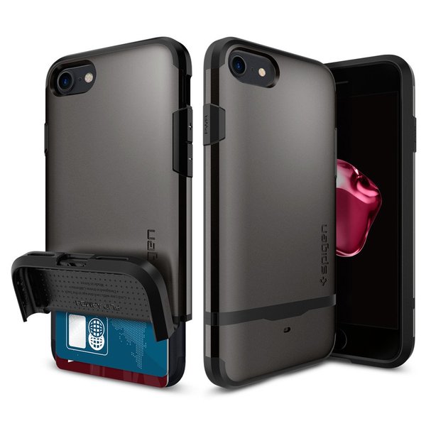 iPhone 7 Case, Genuine SPIGEN Flip Armor Card Holder Cover for Apple