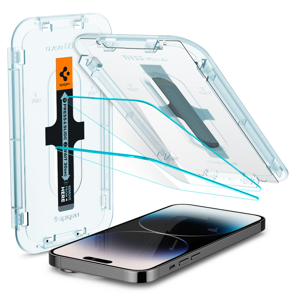 SPIGEN GLAS.tR EZ Fit (Sensor Protection) 2PCS Glass Screen Protector for iPhone 14 Pro (6.1-inch)