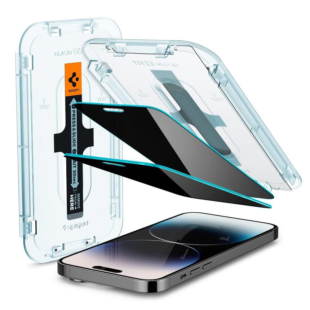 SPIGEN EZ Fit GLAS.tR Privacy 2PCS Glass Screen Protector for iPhone 14 Pro