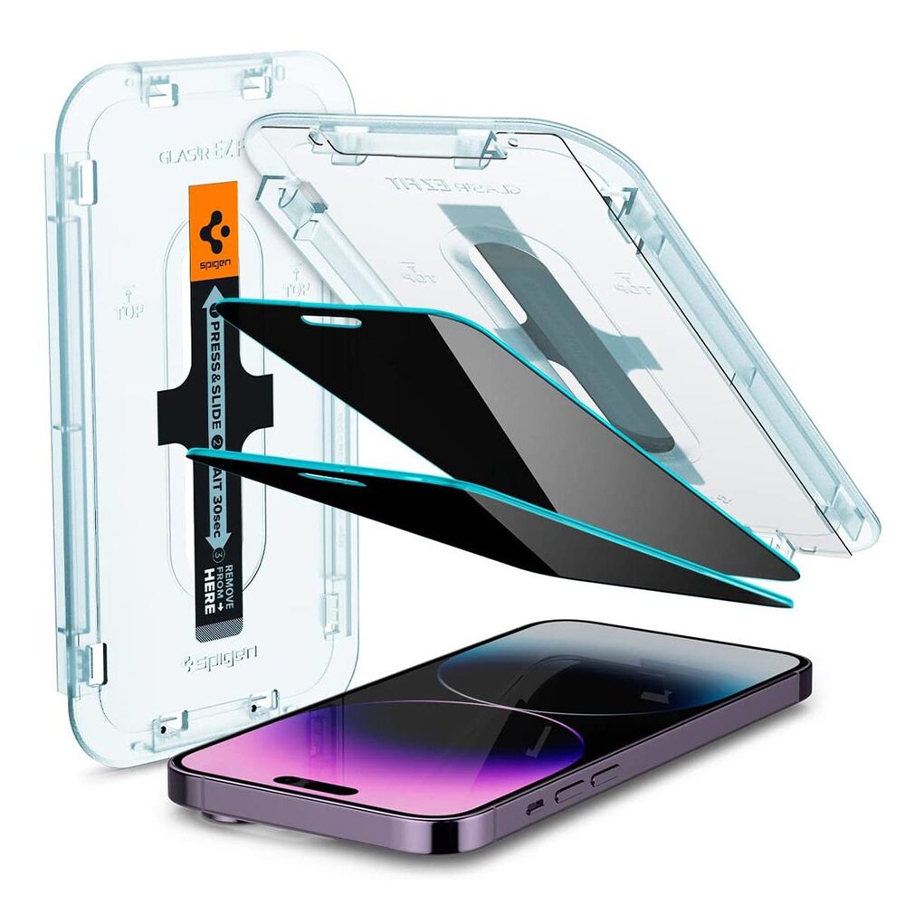 SPIGEN EZ Fit GLAS.tR Privacy 2PCS Glass Screen Protector for iPhone 14 Pro Max