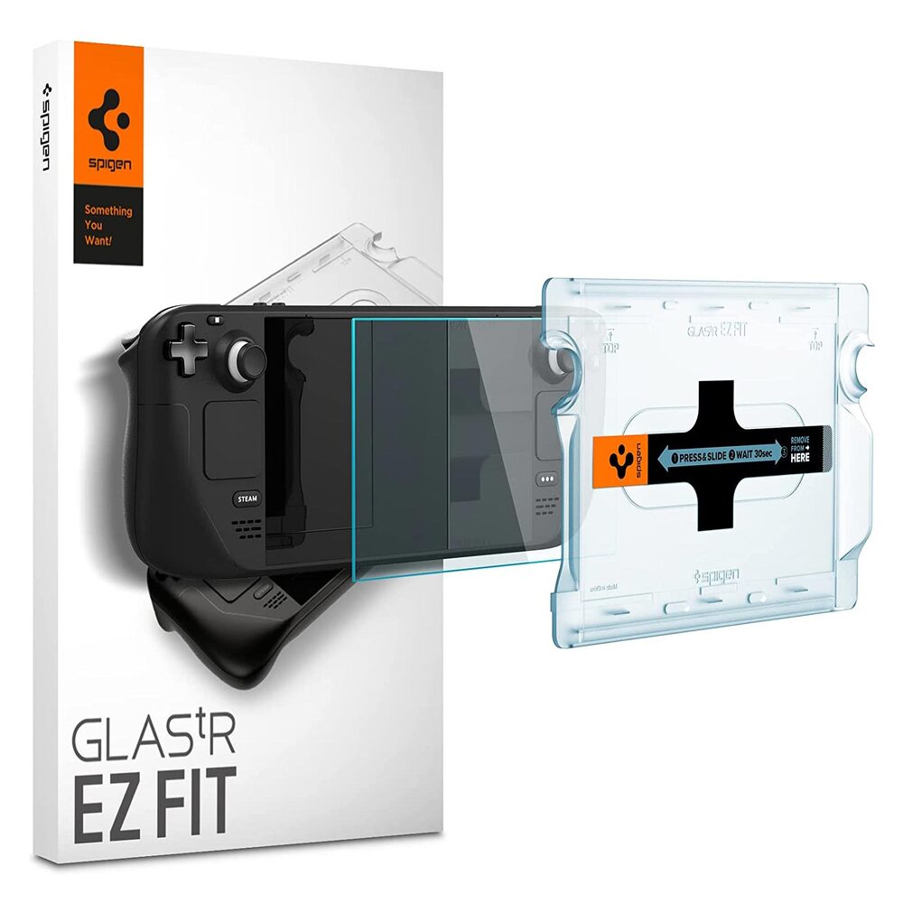 SPIGEN GLAS.tR EZ Fit Glass Screen Protector for Valve Steam Deck OLED 2023 / LCD 2022