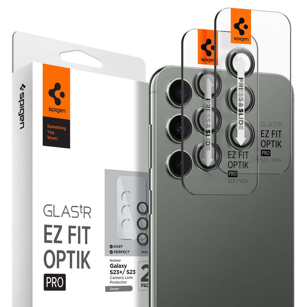 SPIGEN GLAS.tR EZ Fit Optik Pro 2PCS Glass Lens Protector for Galaxy S23 / S23 Plus
