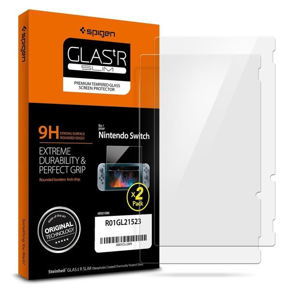 Nintendo Switch Glass Screen Protector Genuine Spigen GLAS.tR 9H Tempered Glass 2PCS/P