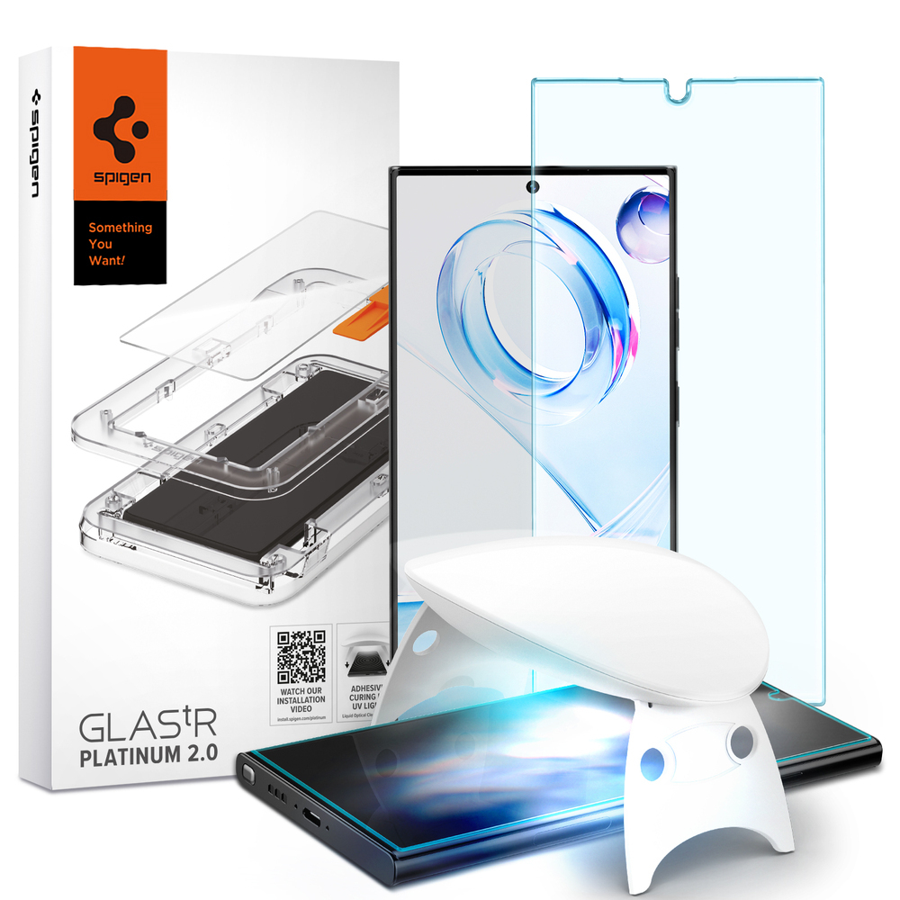 SPIGEN Glass Platinum Tray UV Screen Protector for Galaxy S23 Ultra