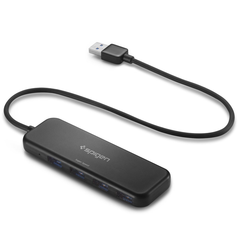 Genuine SPIGEN Essential F101 4 Ports USB 3.0 Slim Data Hub for MacBook Pro & PC