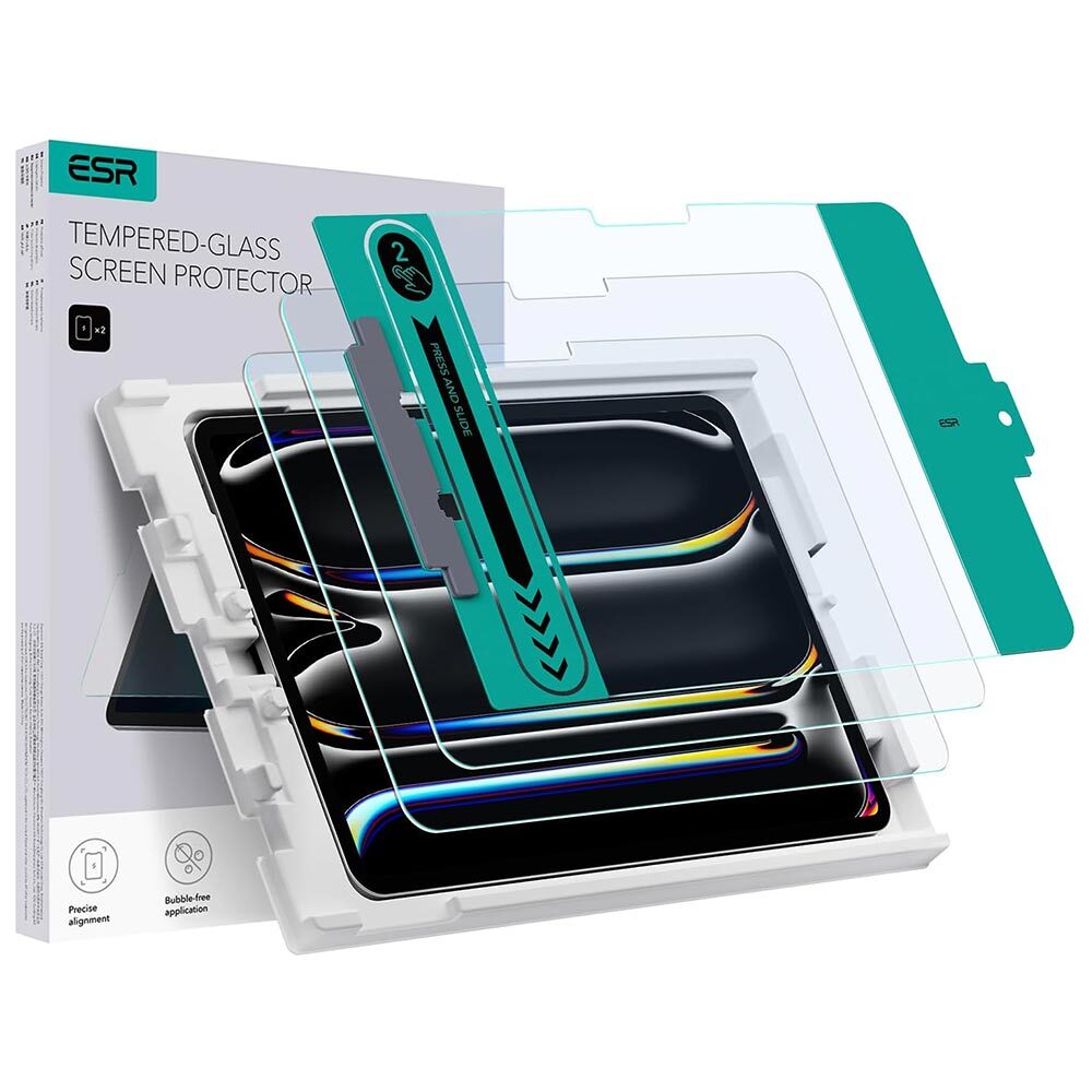 ESR Tempered Glass Screen Protector 2PCS With Installation Tray for iPad Pro 11-inch M4 (2024)