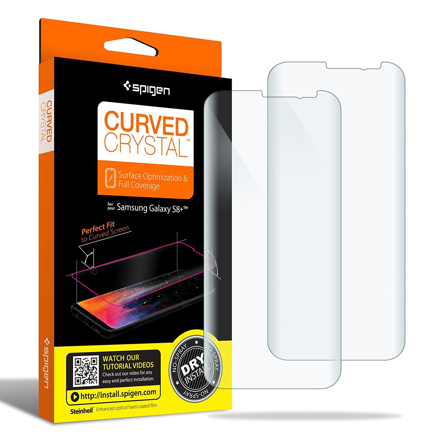 Galaxy S8 Plus Screen Protector, Genuine SPIGEN HD Curved Crystal Film for Samsung