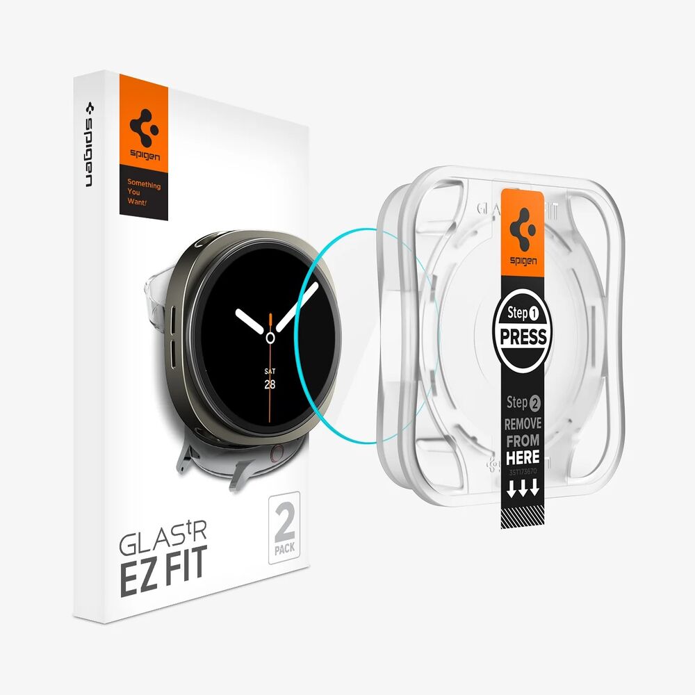 SPIGEN Glas.tR EZ Fit 2 Pcs for Galaxy Watch 8 44mm Glass Screen Protector