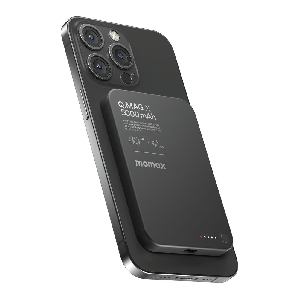 Momax 5000mAh Q.Mag X Magnetic Magsafe Compatible Wireless Power Bank for iPhone MagSafe series / MagSafe Case