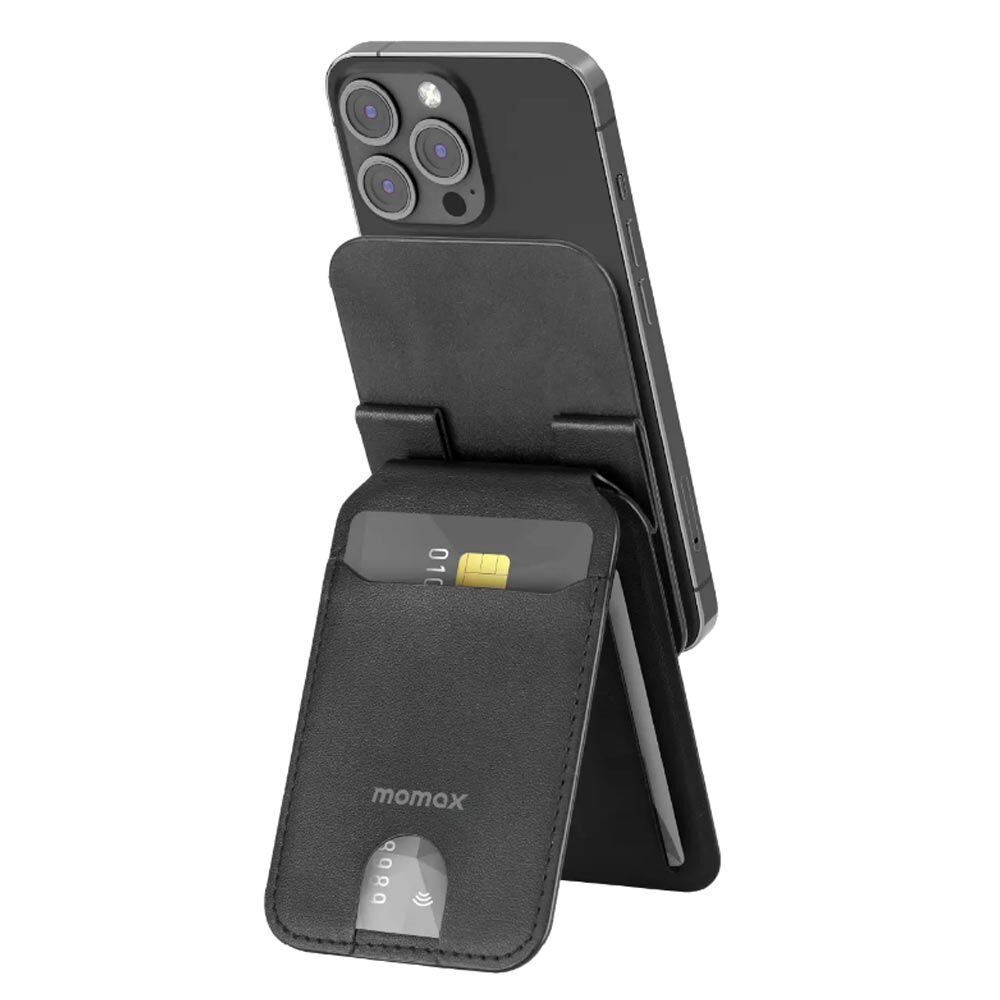 Momax 1-Wallet Magnetic Card Holder with Adjustable Stand for MagSafe Case / iPhone