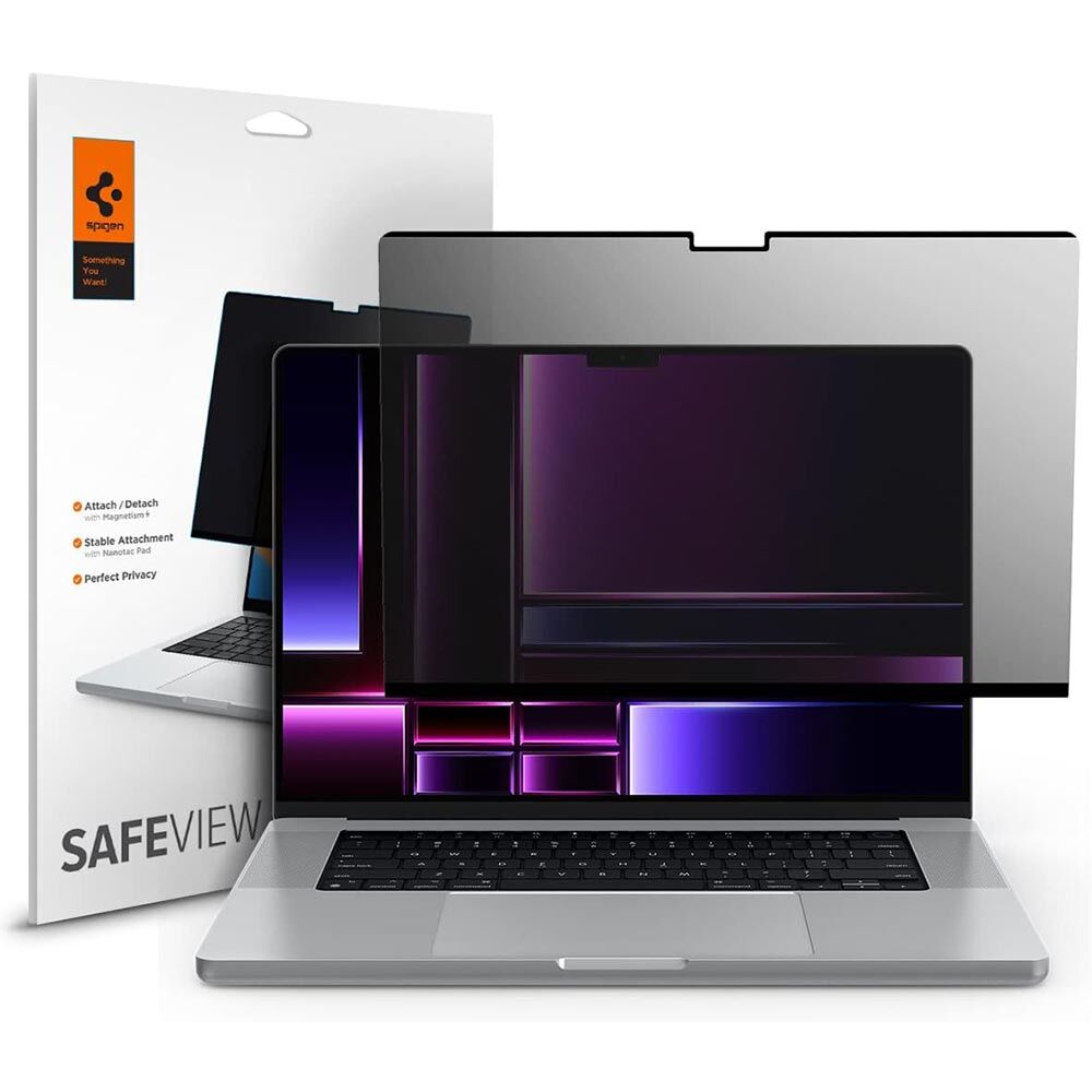 SPIGEN Safe View Privacy Filter for MacBook Pro 16-inch 2024/2023/2021 (M4/M3/M2/M1) Screen Protector